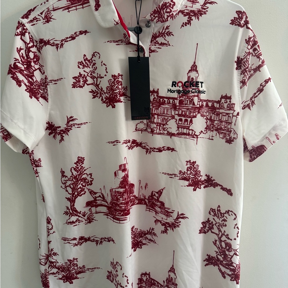 Greyson White and Red Graphic Button Down Shirt